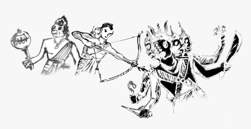 Ramayanam- Hindu Epic Of Lord Rama - Ramayanam Black And White, HD Png Download