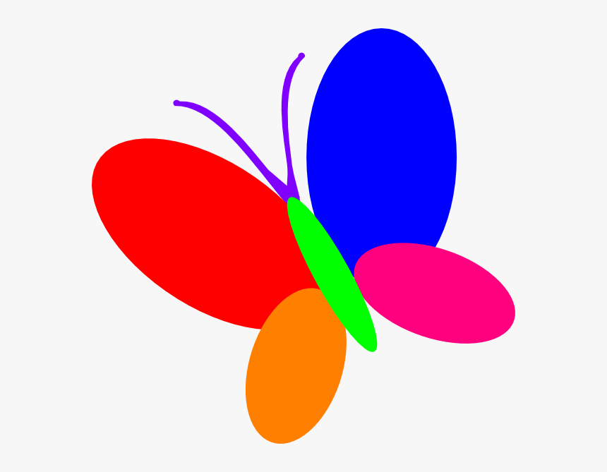 Multi Butterfly Clip Art - Clipart Of Coloured Butterfly, HD Png Download