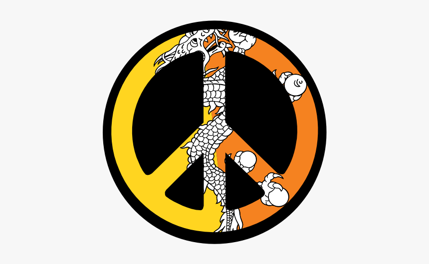 Bhutan Flag Peace Symbol Wall Paper Background 555px - Bhutan Flag Peace, HD Png Download