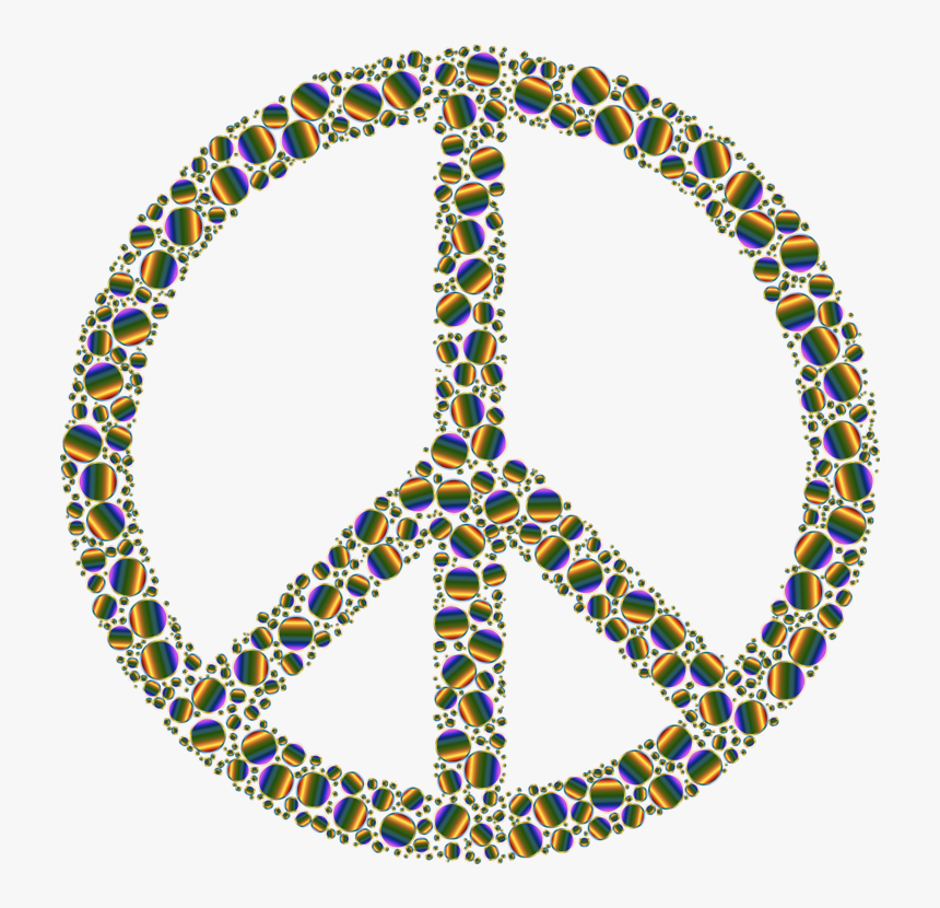 Peace Symbols Hippie Doves As Symbols - Peace Sign Blue And White, HD Png Download