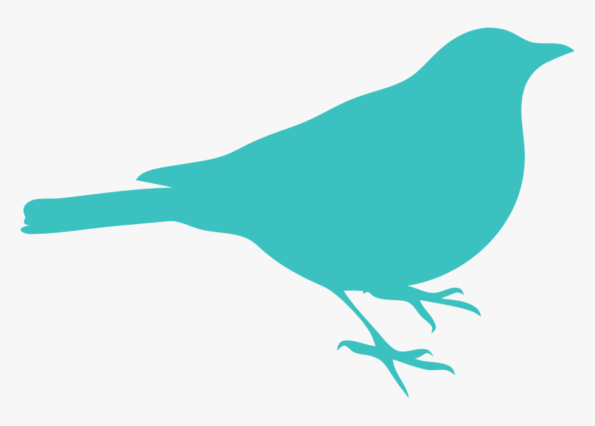 Medium Turquoise Bird Clipart Png - Red Bird Silhouette Png, Transparent Png