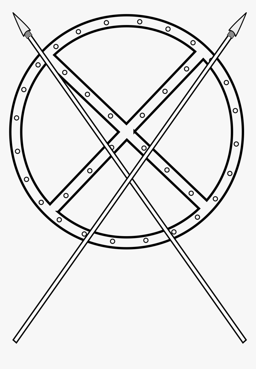 Round Shield And Crossed Spears Clip Arts, HD Png Download