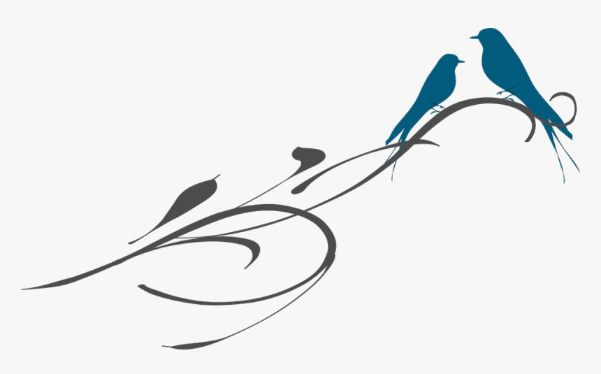 Ornamental Clipart Bird Silhouette - Free Love Birds Png, Transparent Png