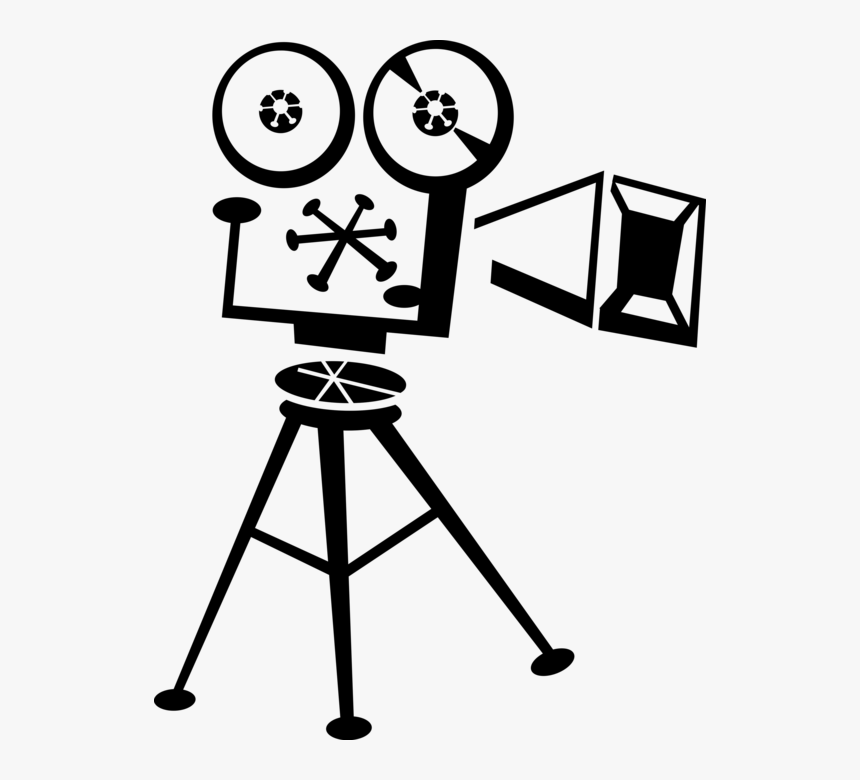 Vector Illustration Of Hollywood Cinematic Motion Picture - Macchina Cinepresa Png, Transparent Png