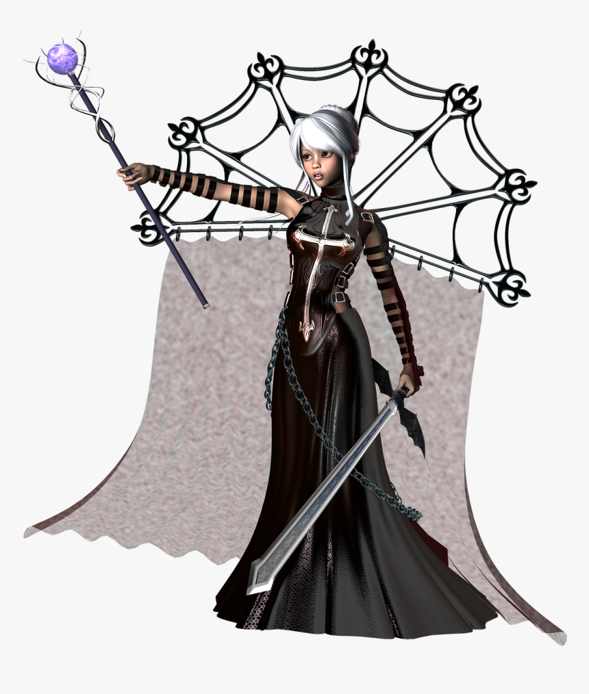 Girl Warrior Sword Free Picture - Illustration, HD Png Download