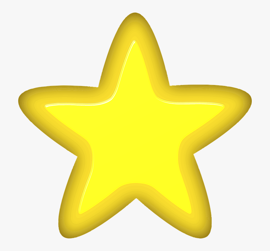 Star, Yellow, Favorite, Bookmark, Shine - Estrella Amarilla Fondo Negro, HD Png Download