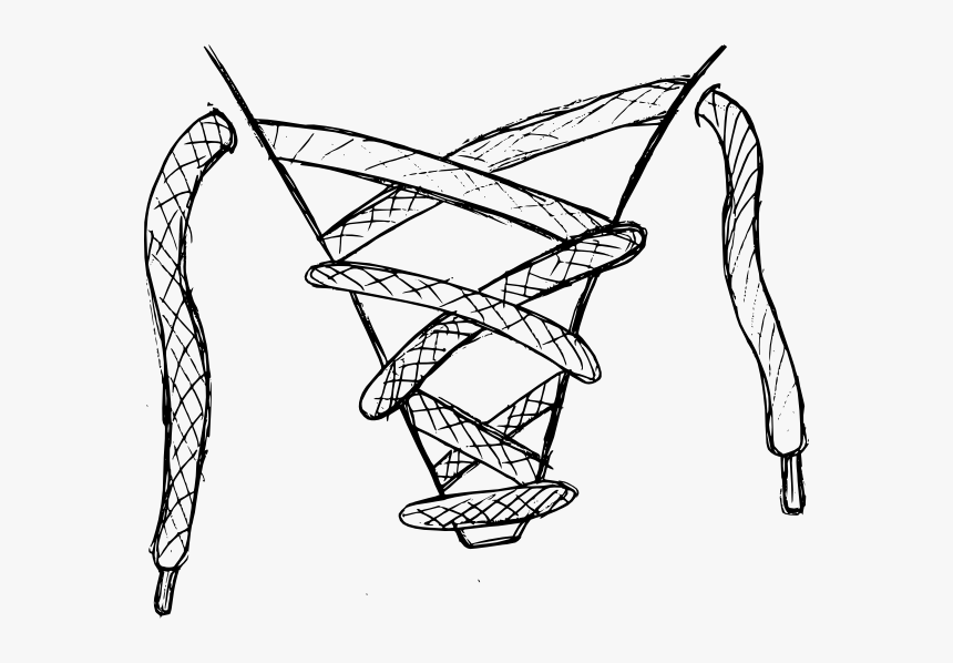 Shirt Lace Lineart Svg Clip Arts - Shoelaces Clipart, HD Png Download