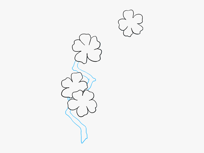 How To Draw Cherry Blossoms - Hydrangea, HD Png Download