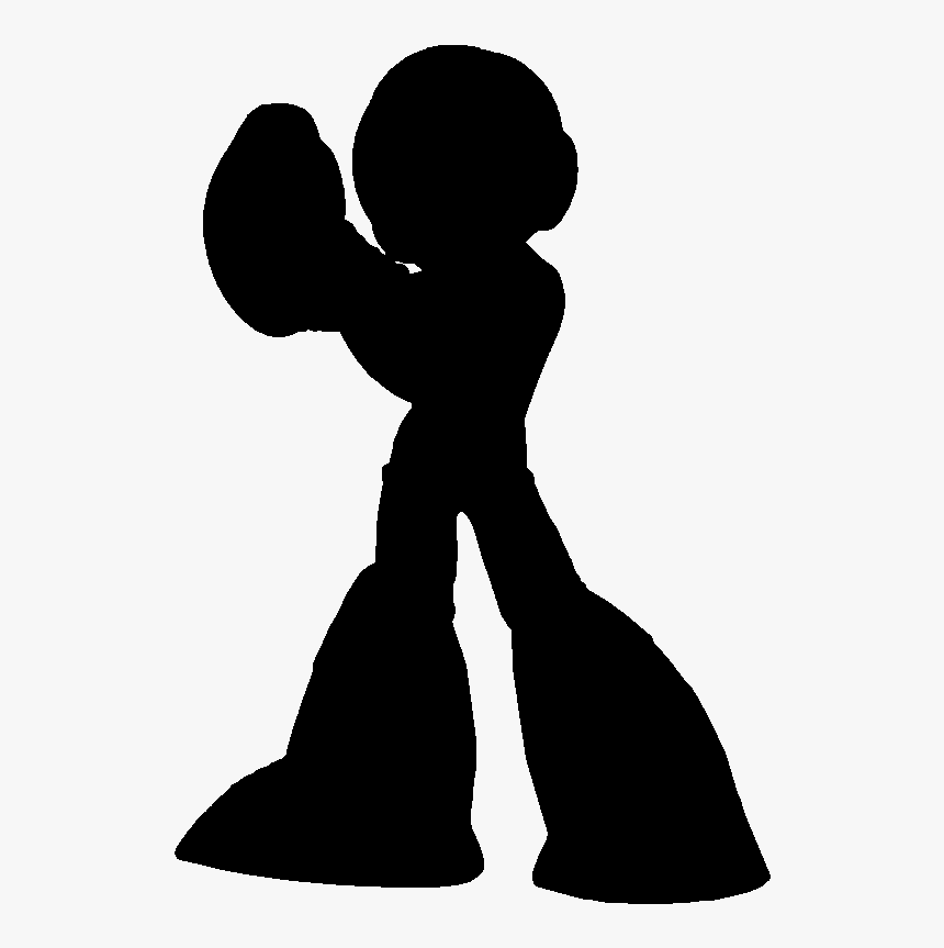 Mega Man Silhouette Super Smash Bros - Silhouette Video Game Character, HD Png Download