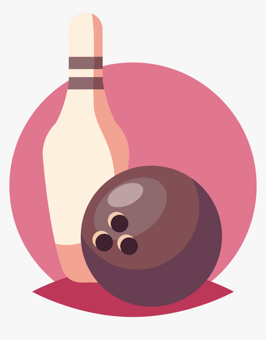 Bowling Ball Ten Pin Bowling Bowling Pin Clip Art - Transparent Bowling Pins Drawn, HD Png Download
