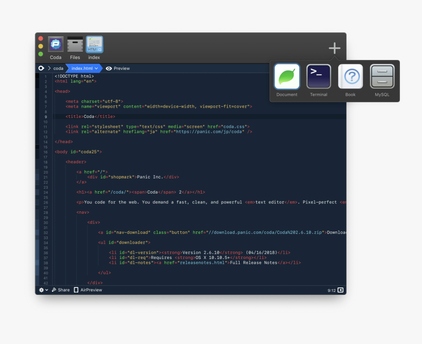 Coda Web Development Software, HD Png Download