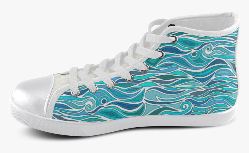 Ocean Waves Blue Abstract Doodle By Artformdesigns - Tennis Shoe, HD Png Download
