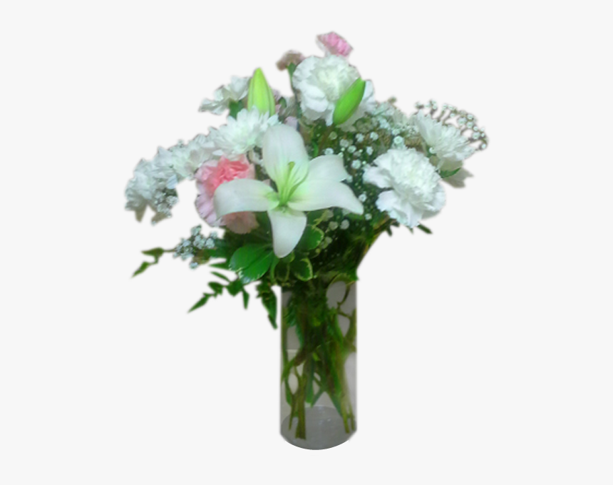 Carnation & Lily Vase - Bouquet, HD Png Download