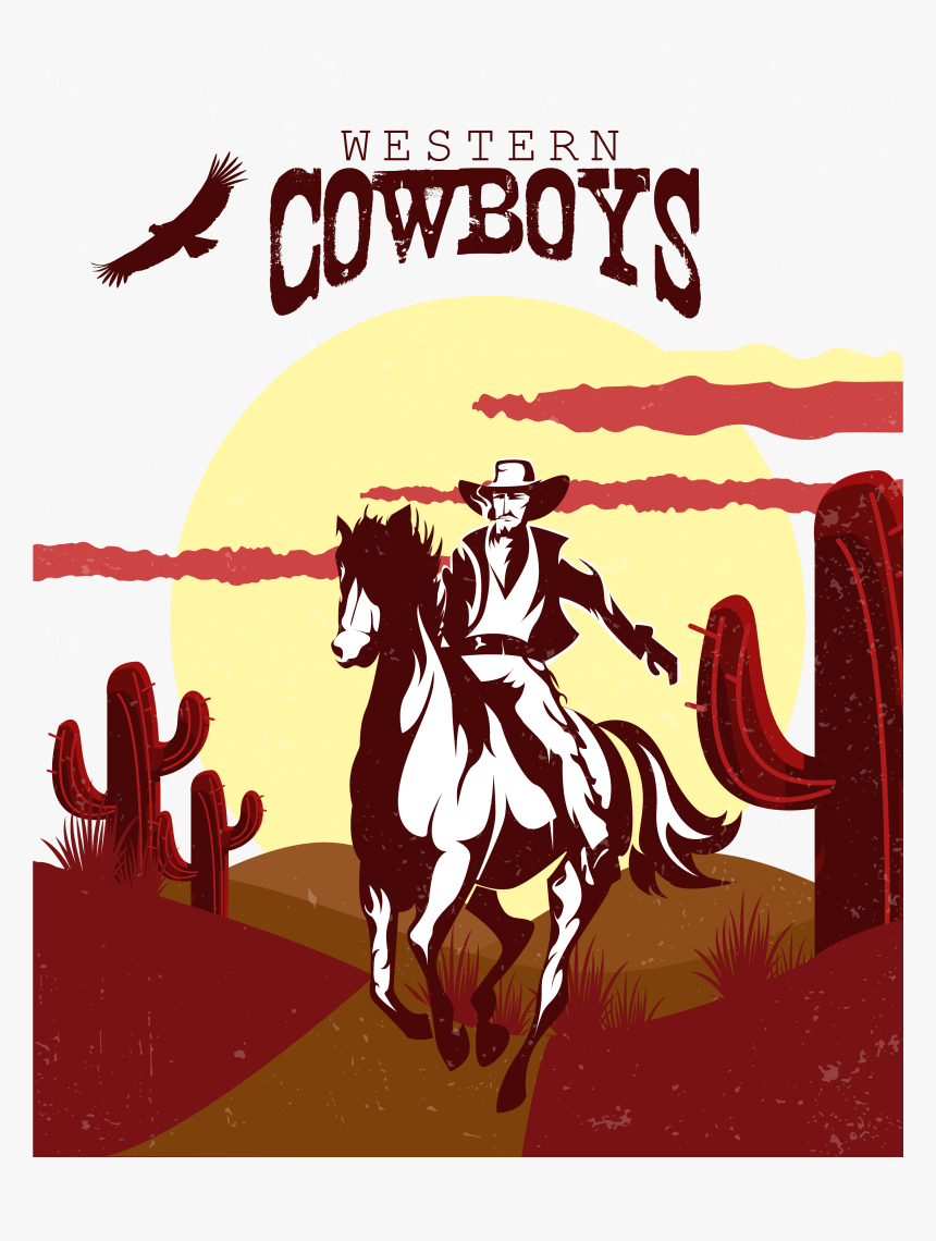 Cowboy Western American Frontier Illustration - Welcome Desert Cowboy, HD Png Download