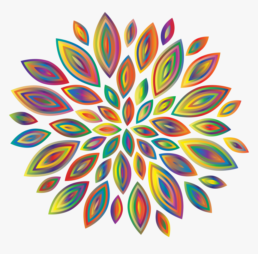 Chromatic Flower Petals 6 Clip Arts - Flower Black And White, HD Png Download