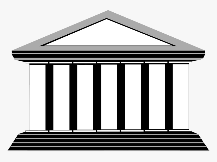 Column Clipart Stone Pillar - Building With Columns Clipart, HD Png Download