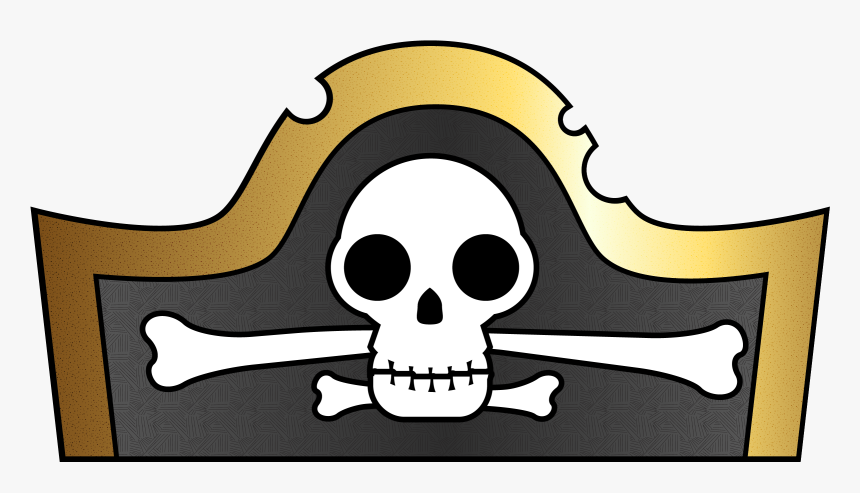 Captain Hook Hat Piracy Template Clip Art - Easy Pirate Hat Drawing, HD Png Download