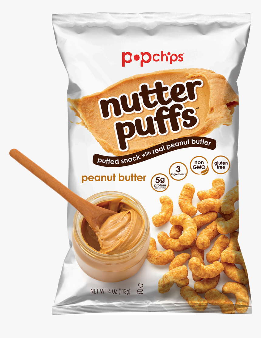 4oz Bag Of Peanut Butter Nutter Puffs - Popchips Peanut Butter Nutter Puffs, HD Png Download