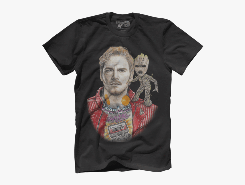 Inked Star Lord And Baby Groot - Bill Clinton Rape Shirt, HD Png Download