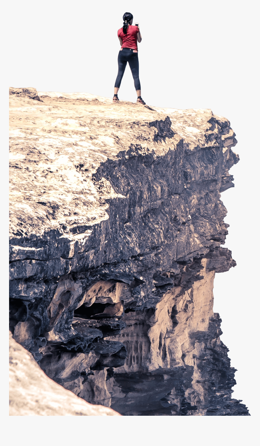 Woman Standing On Mountain Png - Woman Standing On A Mountain, Transparent Png