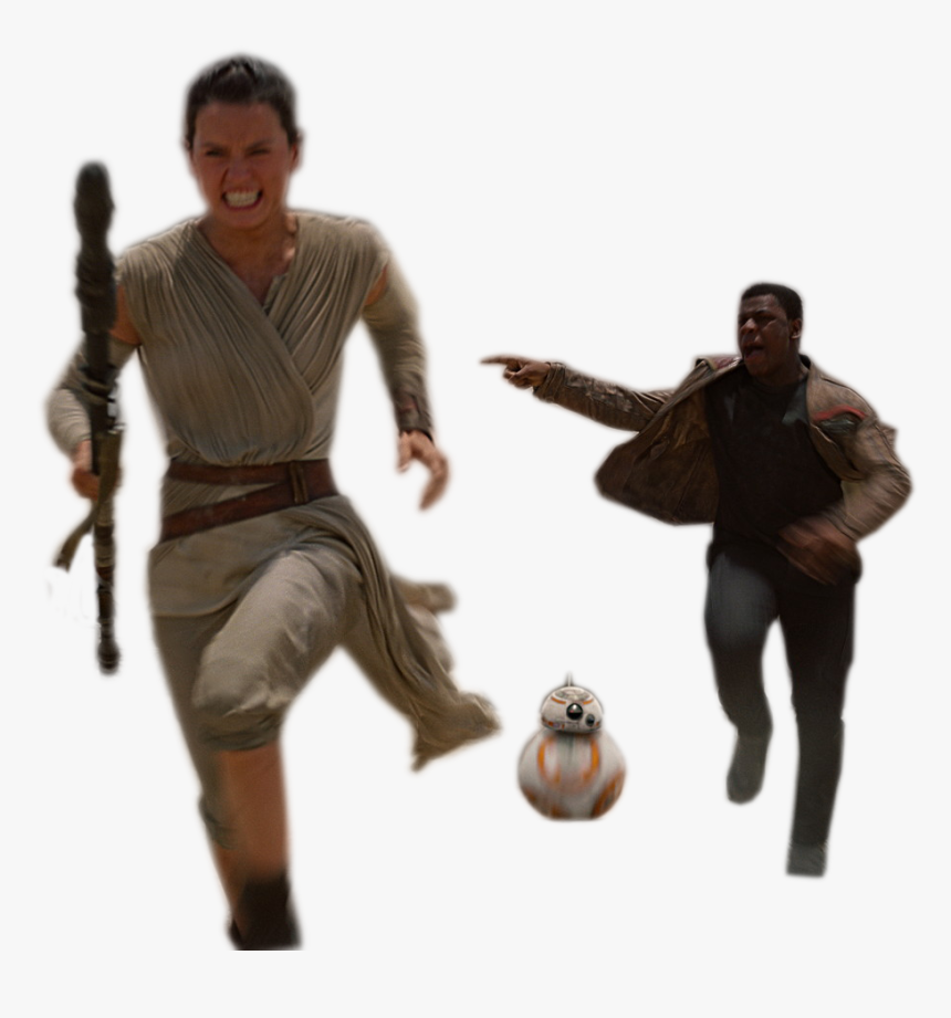 Finn & Rey Running Cutout [single Cutouts Included - Rey And Finn Png, Transparent Png