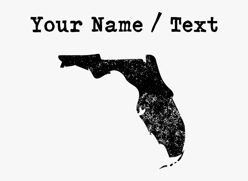 Custom Distressed Florida Silhouette Journal - Florida State Map Png, Transparent Png