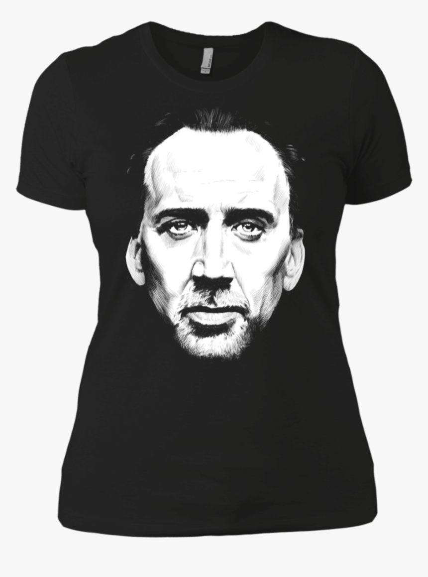Nicolas Cage Face Ladies Premium T-shirt - Illustration, HD Png Download