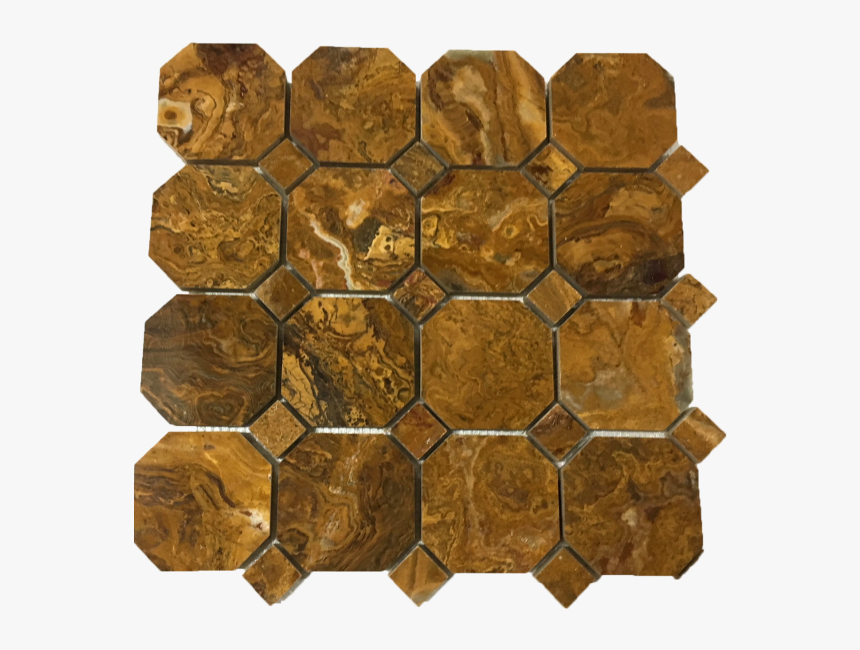 Multi Brown Onyx Octagon With Multi Brown Dot Polished - Stone Wall, HD Png Download