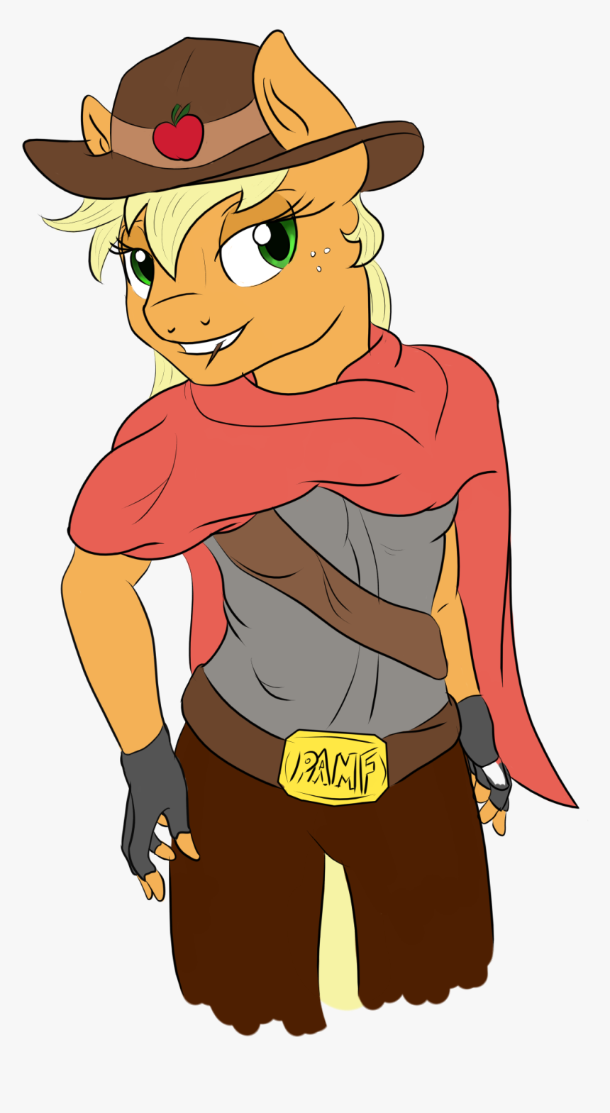 Anthro Applejack Artist Theshadowstone Clothes Costume - Cartoon, HD Png Download
