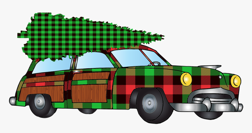 Woody Car, Christmas Car, Buffalo Plaid, Christmas - Car, HD Png Download