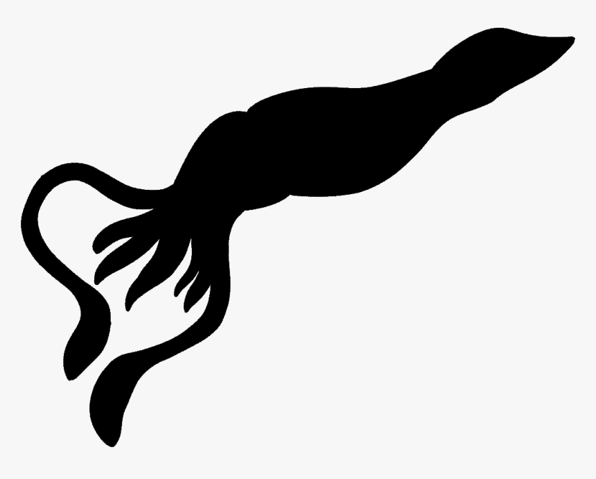 Giant Squid Octopus Silhouette Clip Art - Squid Silhouette Png, Transparent Png
