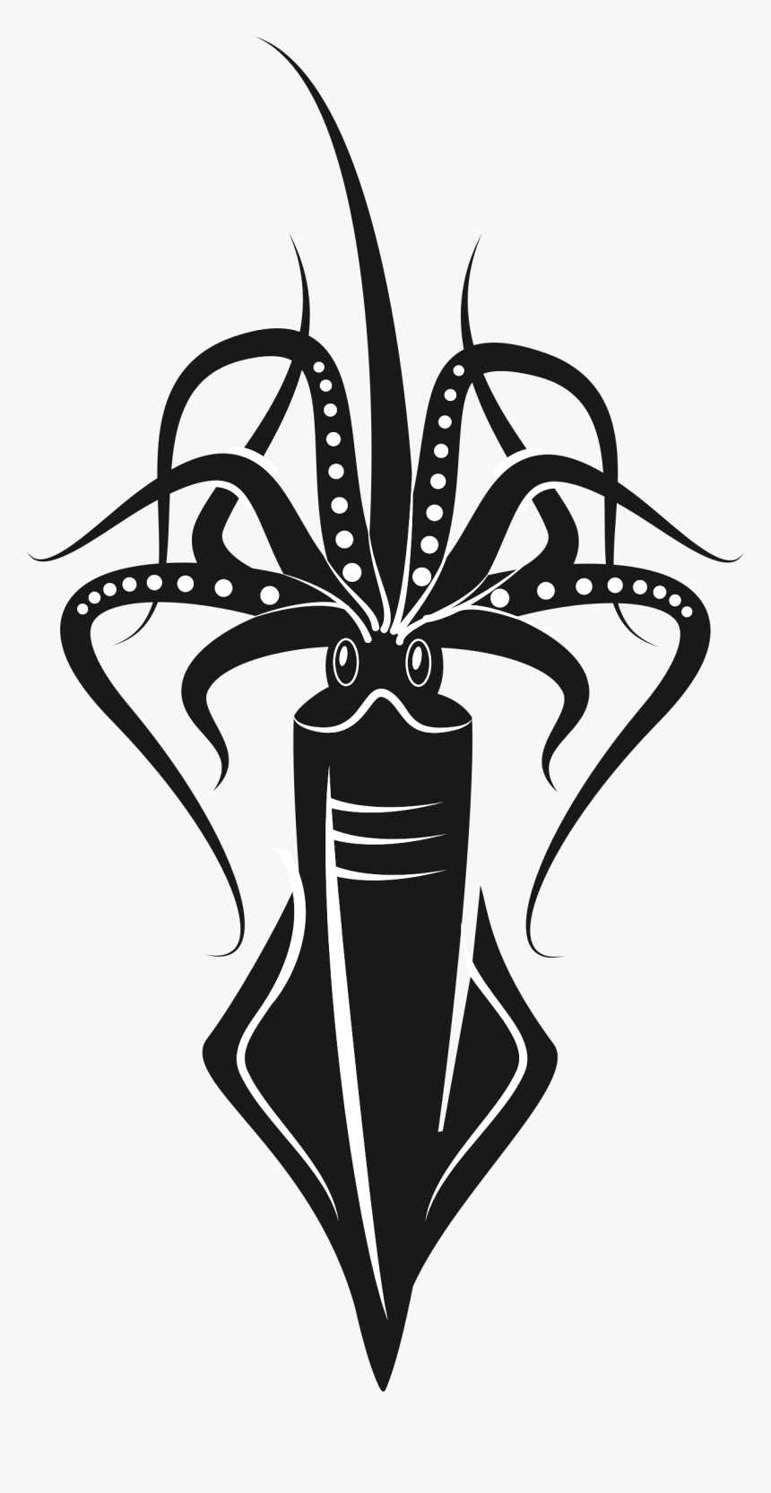 Clipart - Squid Png Black, Transparent Png