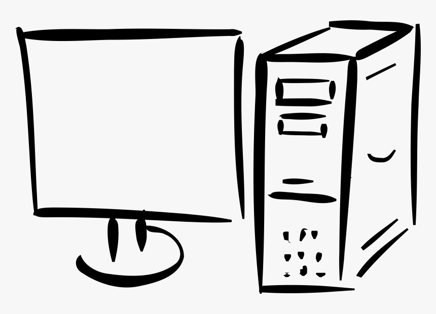 Computer Clipart Black And White, HD Png Download