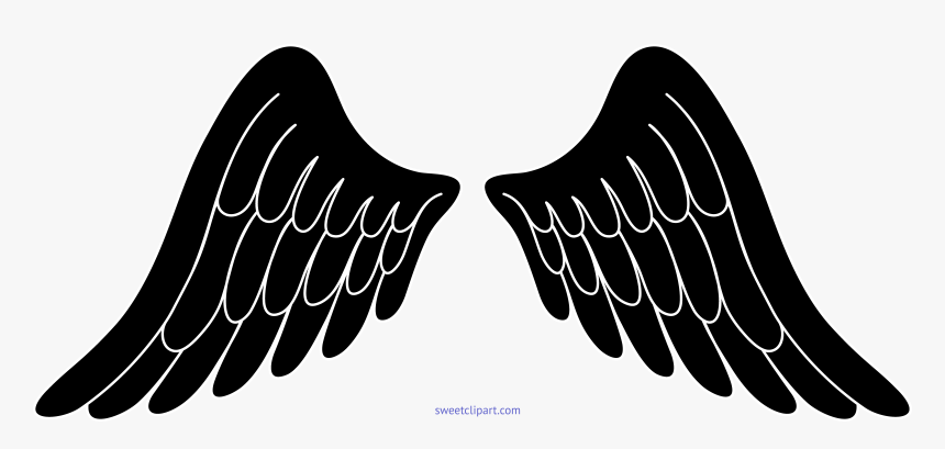 Clip Puller Wing - Angel Wings Clipart Black And White, HD Png Download