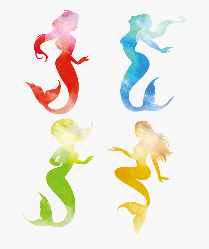 Mermaid Silhouette Illustration - Mermaid Silhouette, HD Png Download
