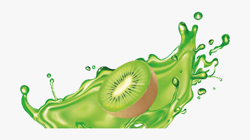 Kiwi In A Splash Of Green Water - Green Juice Splash Png, Transparent Png