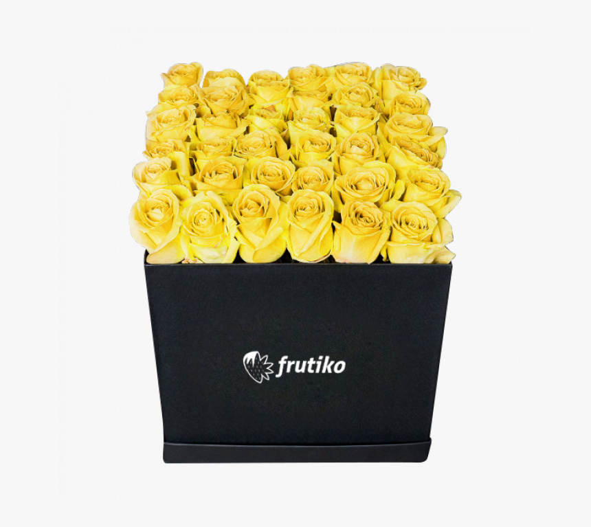 Black Box Of Yellow Roses - Yellow Roses In A Box, HD Png Download