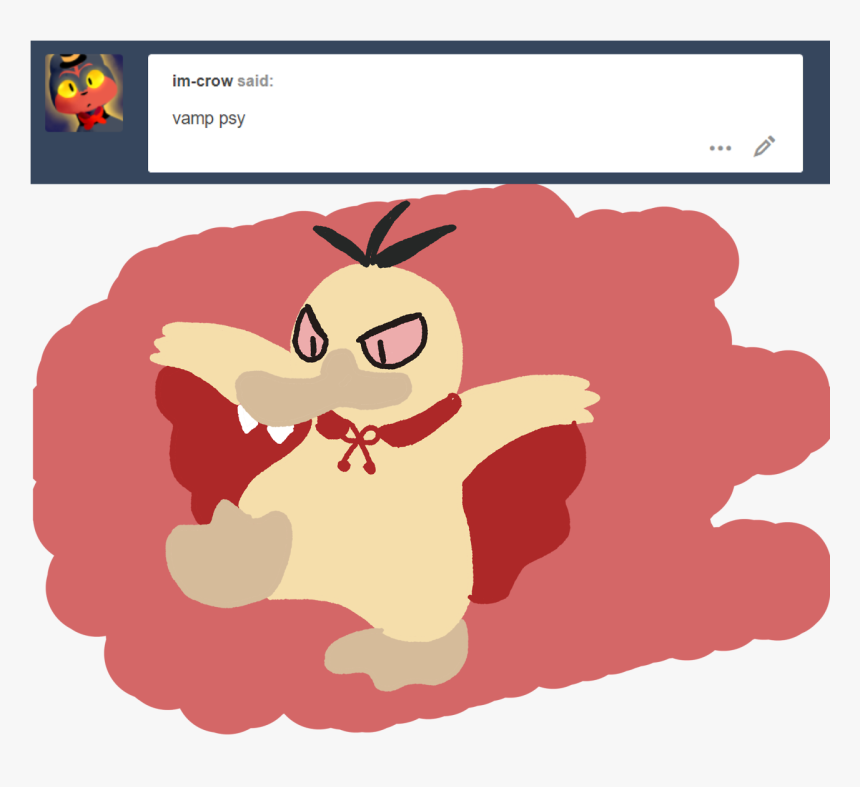 Spooky Vampire Psyduck @im-crow - Cartoon, HD Png Download