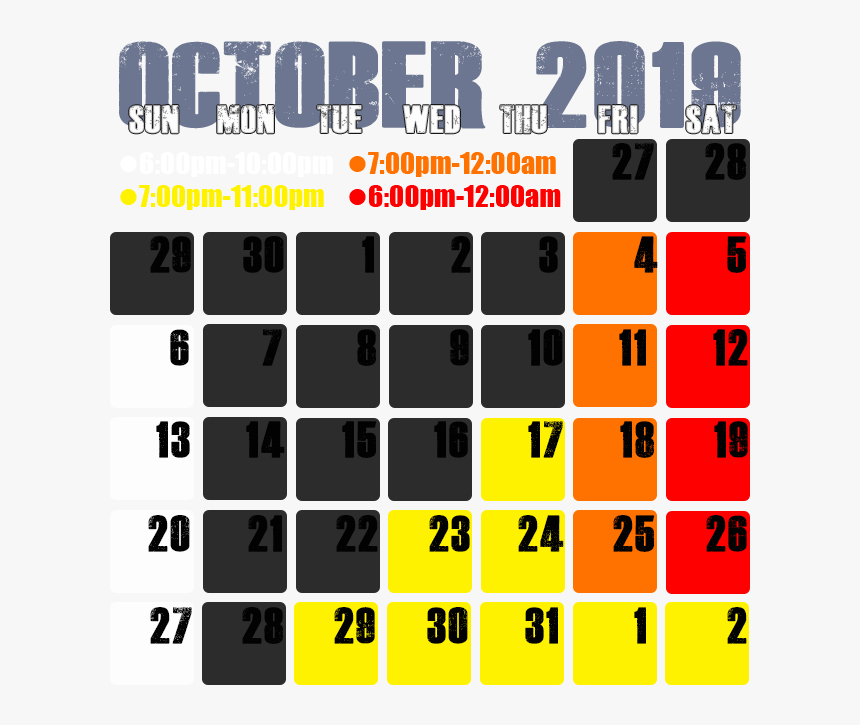Dates & Hours Of Operation - 2010 年 1 月 日历, HD Png Download