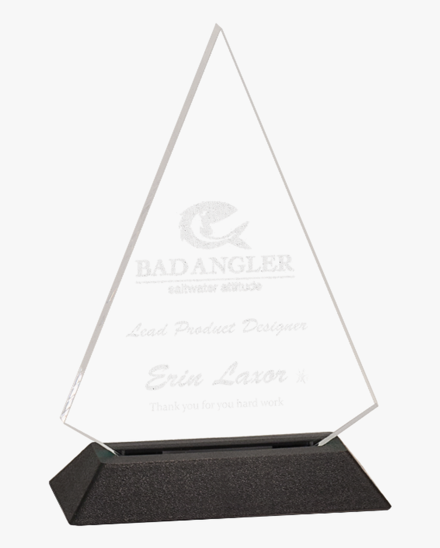 Clear Triangle Pop-in Acrylic With Black Base - Sign, HD Png Download