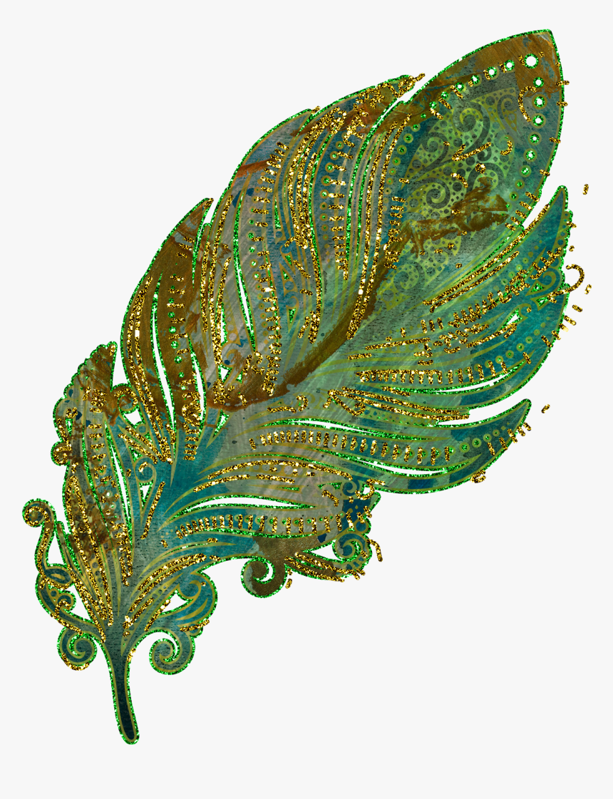 Feathers Glitter Gold Clip Art - Clip Art, HD Png Download