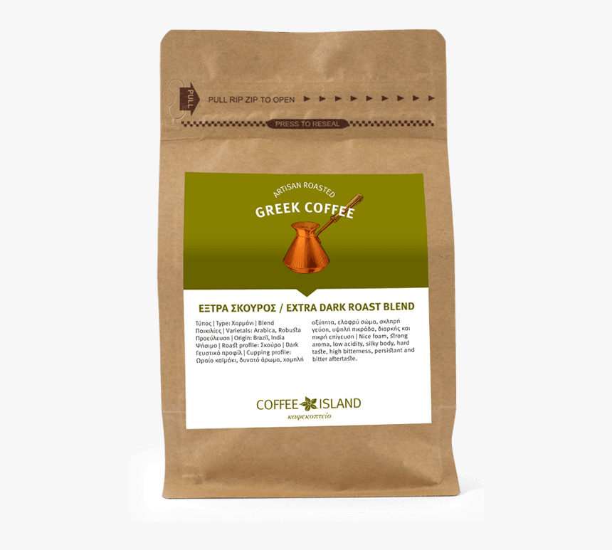 Greek Coffee Extra Dark Roast - Coffee Island Greek Price, HD Png Download