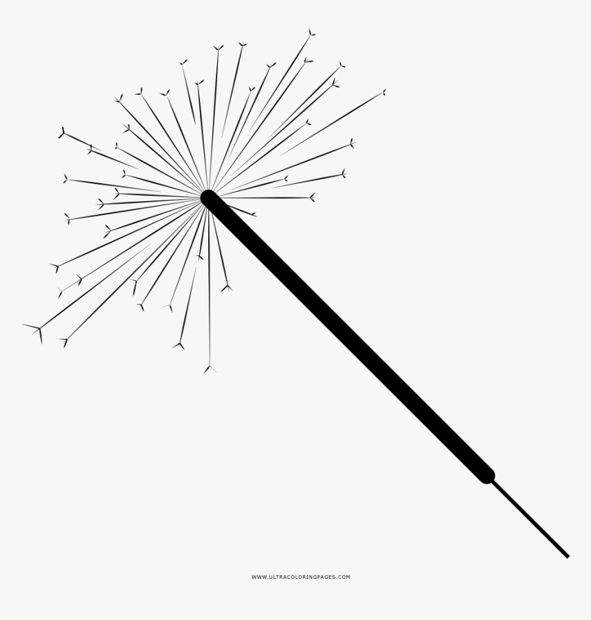 Sparkler Coloring Page - Luz De Bengala Para Colorear, HD Png Download