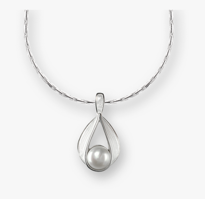 Nicole Barr Designs Sterling Silver Ribbon Necklace-white - Necklace, HD Png Download