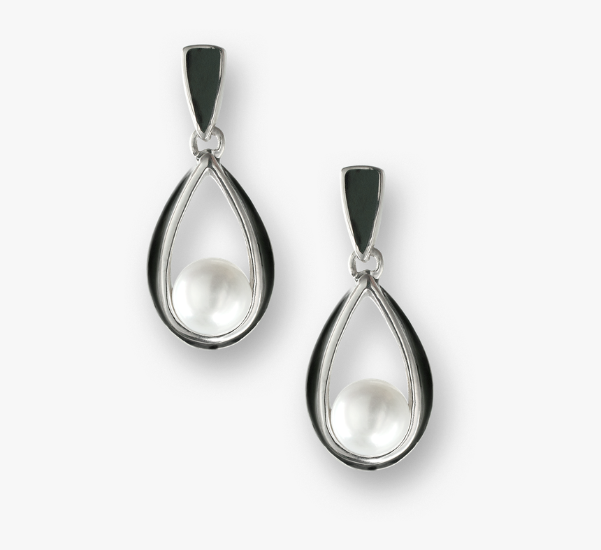 Nicole Barr Designs Sterling Silver Ribbon Stud Earrings-black - Earrings, HD Png Download