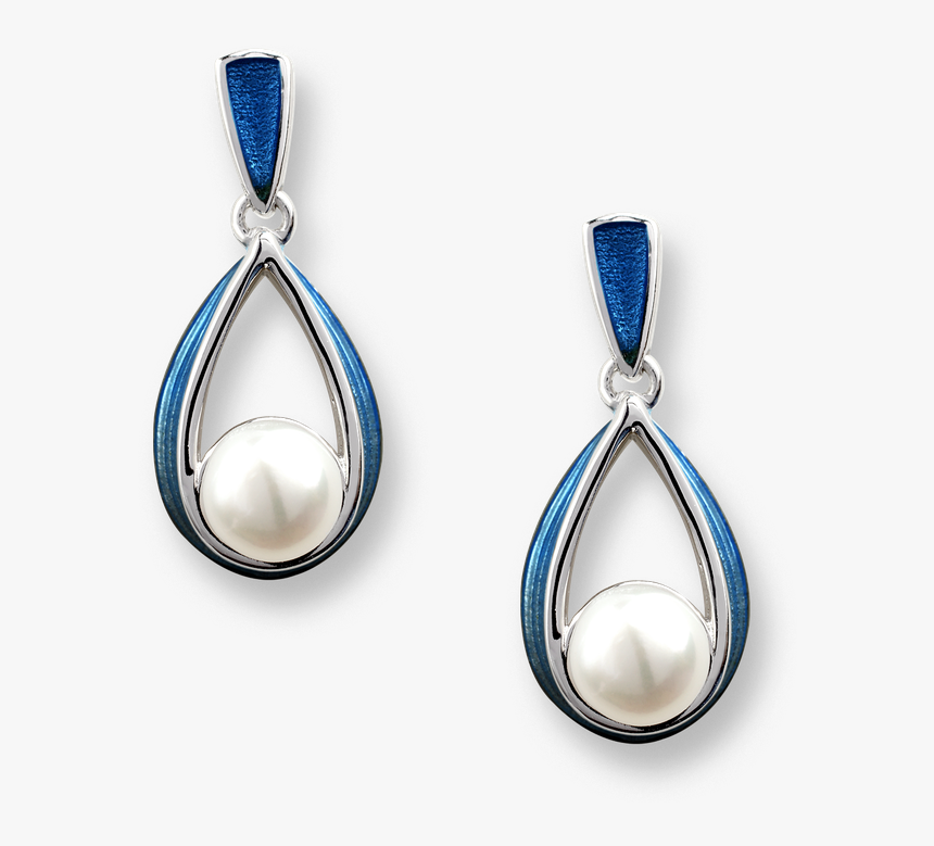 Nicole Barr Designs Sterling Silver Ribbon Stud Earrings-blue - Earrings, HD Png Download