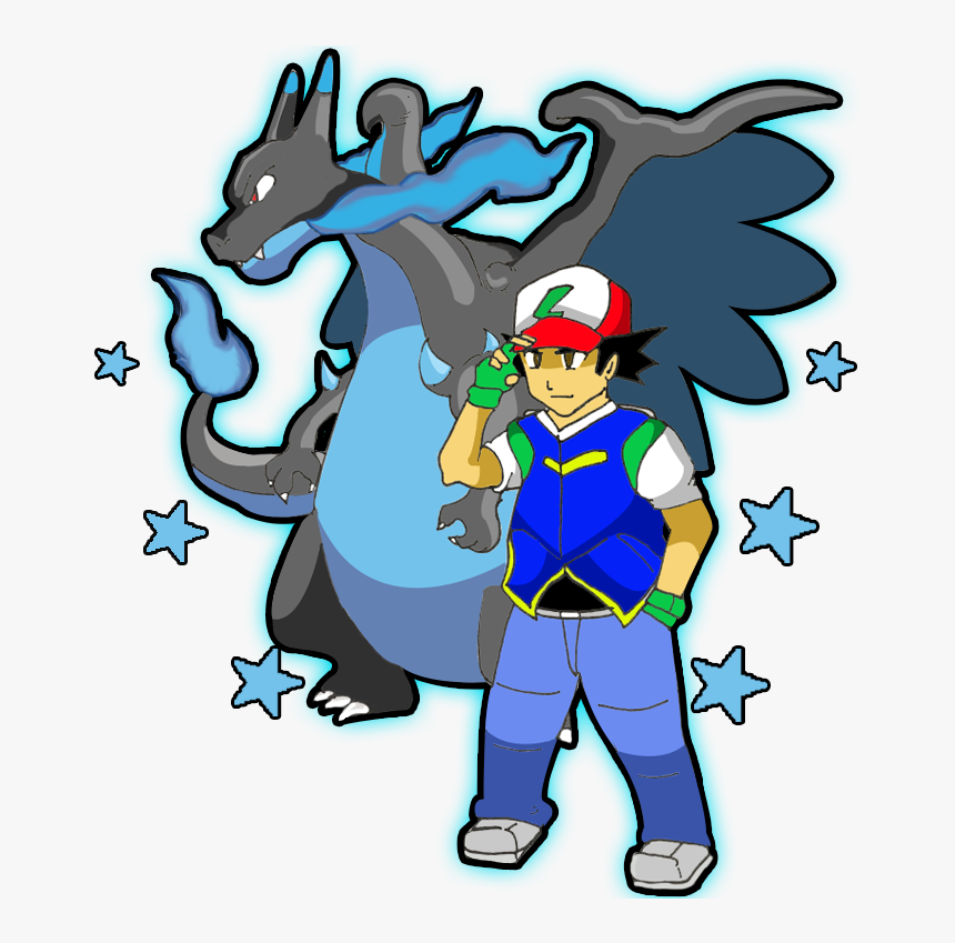 Transparent Charizard Clipart - Mega Charizard And Trainer, HD Png Download