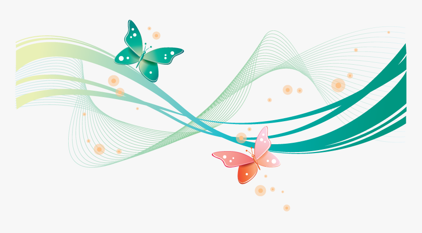 Flower Line Png - Butterfly Background Free, Transparent Png