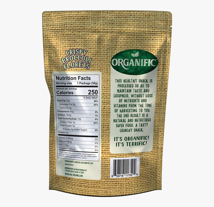 Dehydrated Broccoli Chips - Nutrition Facts Label, HD Png Download