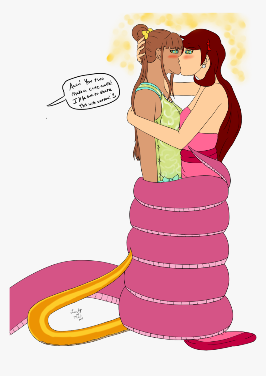 Coiled N Kissing By Lady Of Mud - Cartoon, HD Png Download